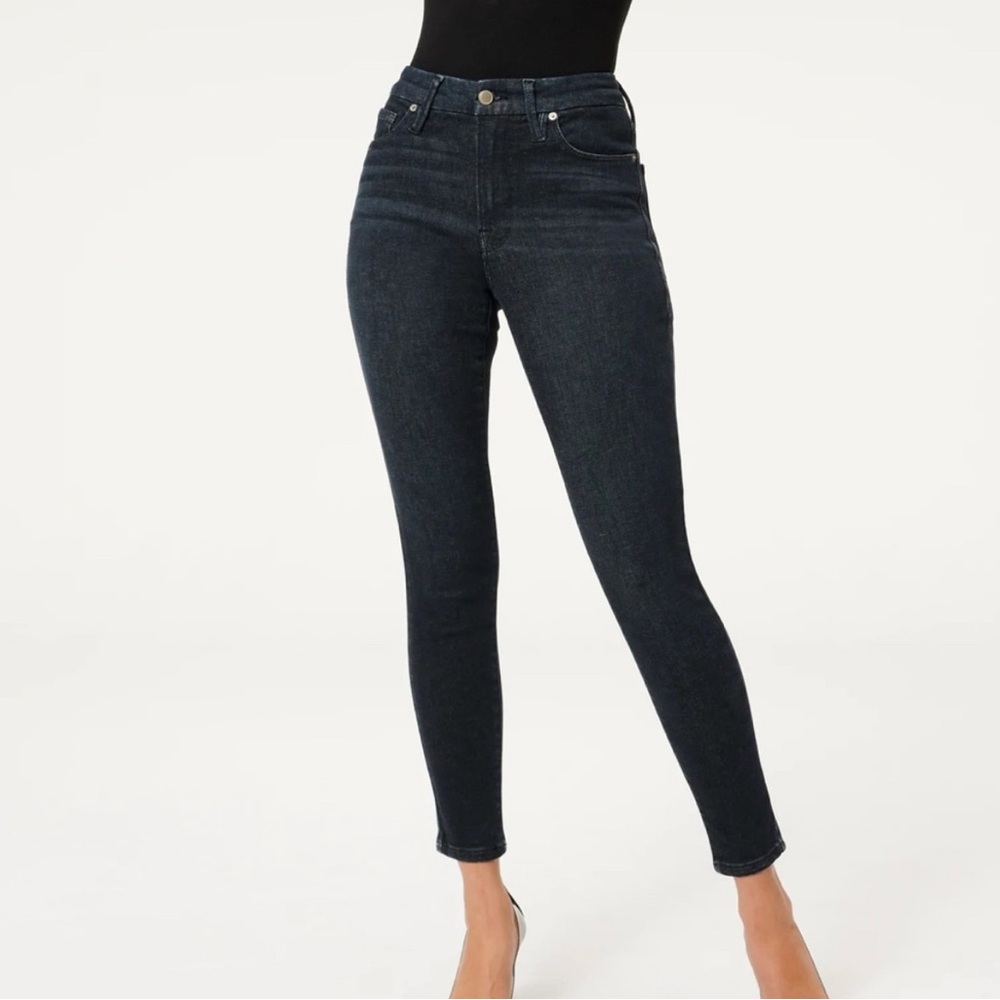 Good American Always Fit Good Legs deep blue skinny jeans